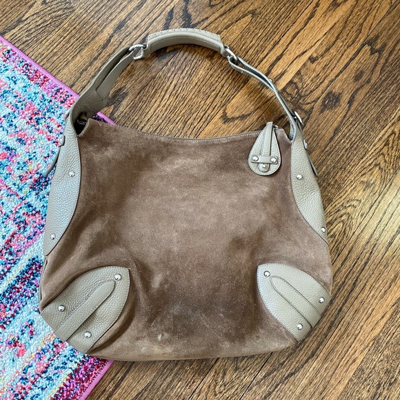 furla brown suede bag